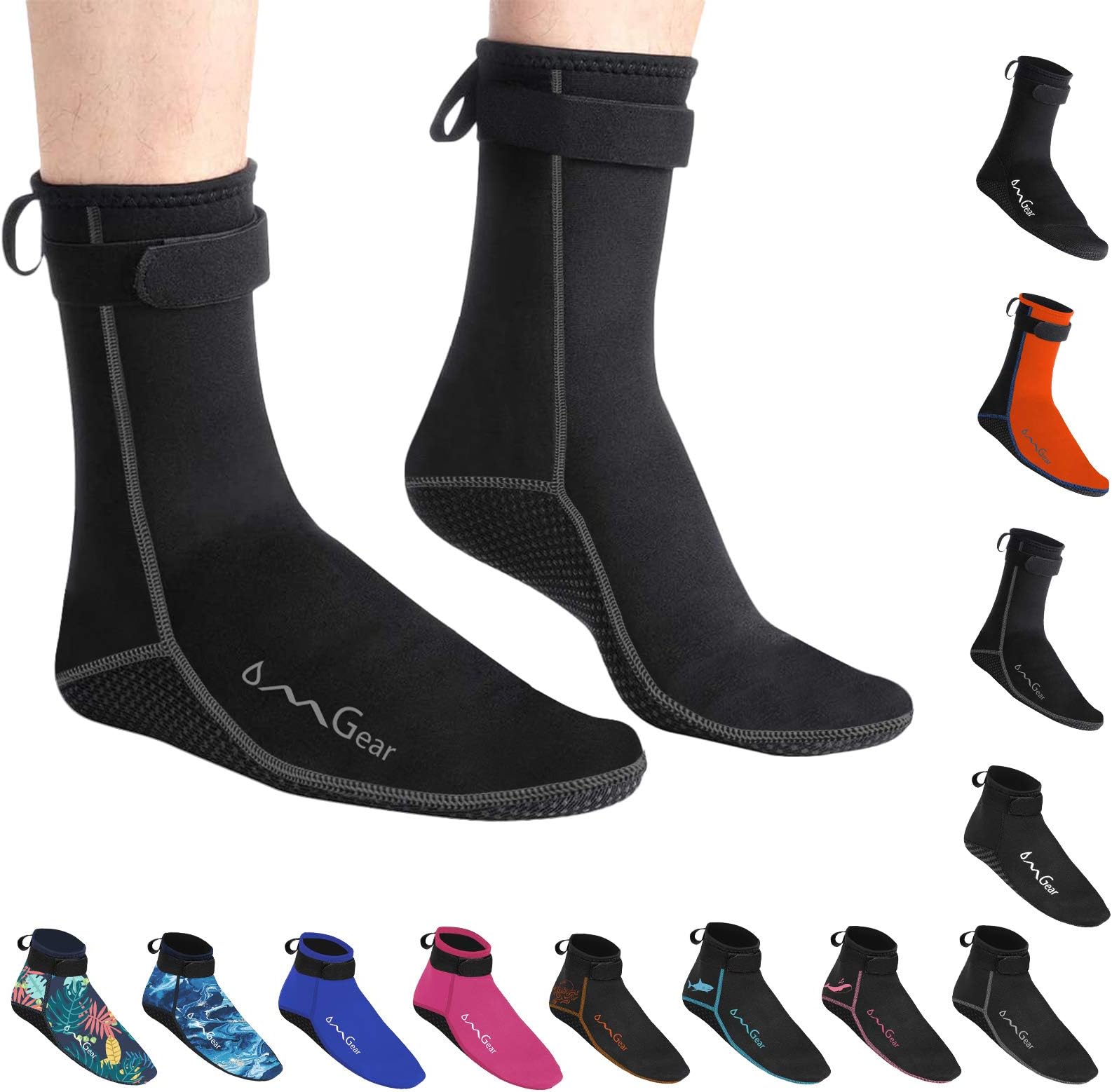 OMGearWater Socks Neoprene Socks Beach Booties 3mm 5mm Anti-Slip Wetsuit Footwear Fin Swim Sand Proof Socks