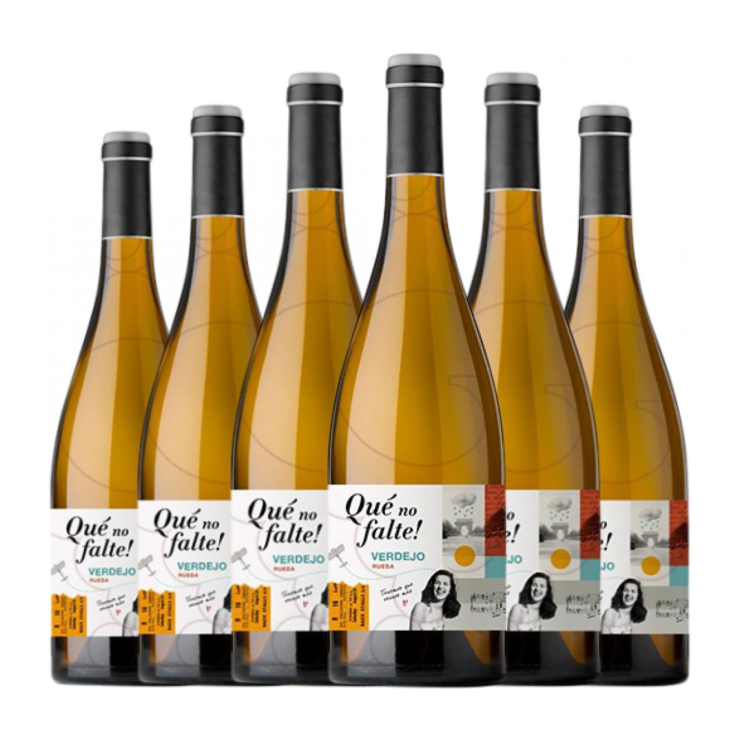 Qué no falte! Verdejo Rueda Joven 75 cl Vino blanco (Caja de 6 Botellas de 75 cl)