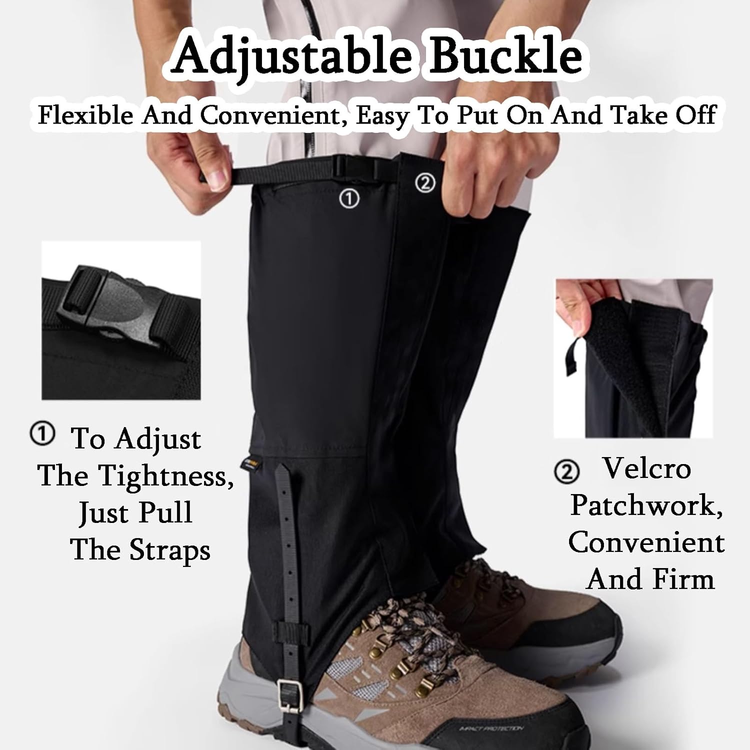 Leg Gaiters,Breathable and Adjustable Shin Guards,A Pair of Lightweight Shoe Covers,Suitable for Outdoor Activities