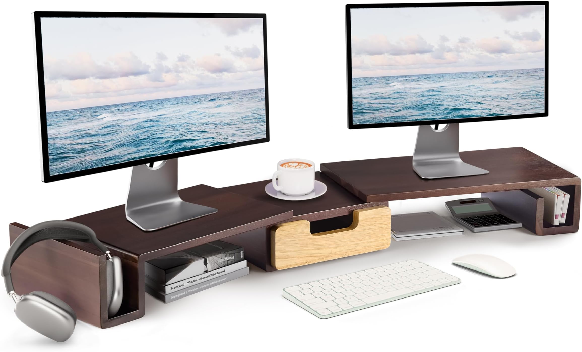 Amazon.com: AX WABER Dual Monitor Stand Riser, Monitor Stand with ...