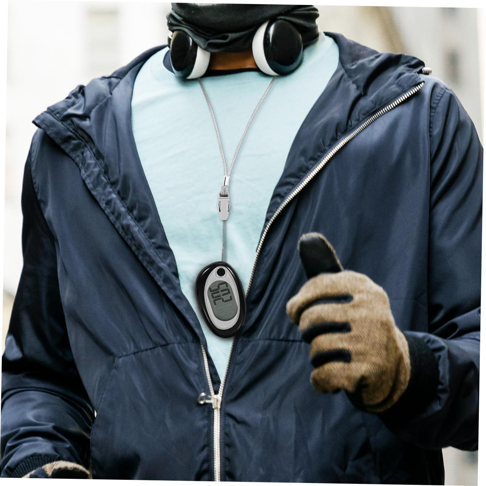 Abaodam Schrittzähler Theke zum Spazierengehen 3D Knöchel Schritte Sport Schalter Schlüssel Clips elektronisch für Lauftheke Wandern Spazierzähler Plastik Black