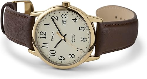 Miniatura 2 de Timex Men's Easy Reader Watch Marrón/tono dorado/crema/1.496 in