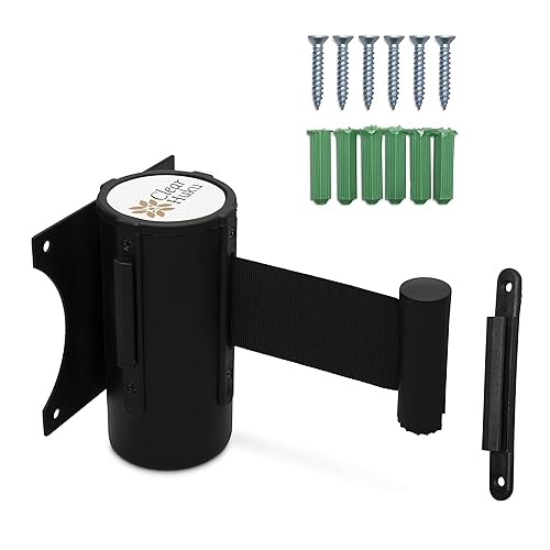 Barrera retráctil para cinturón  Barricada de control de multitudes montada en la pared, cinturones VIP de 8 pies, correa de seguridad para barreras