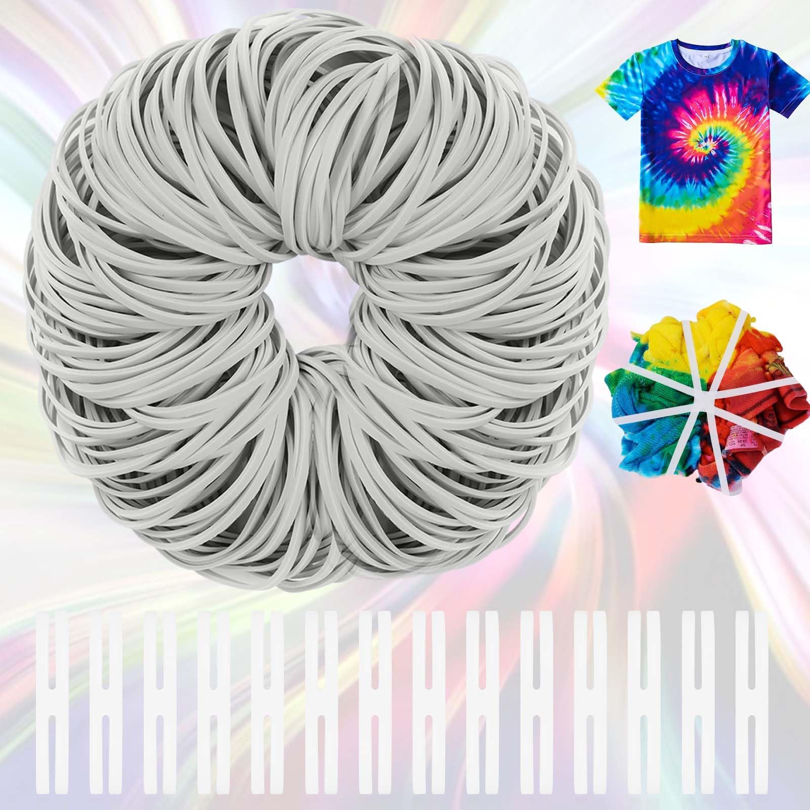 Rubber Bands for Tie Dye,115 Pcs Tie Dye Rubberbands Kit,Clear Silicone White Tie Dye Rubber Band for Kids Women Men Large Groups,T Shirt,Dress,Tank Top,Tshirts,Leggings,Swimsuits
