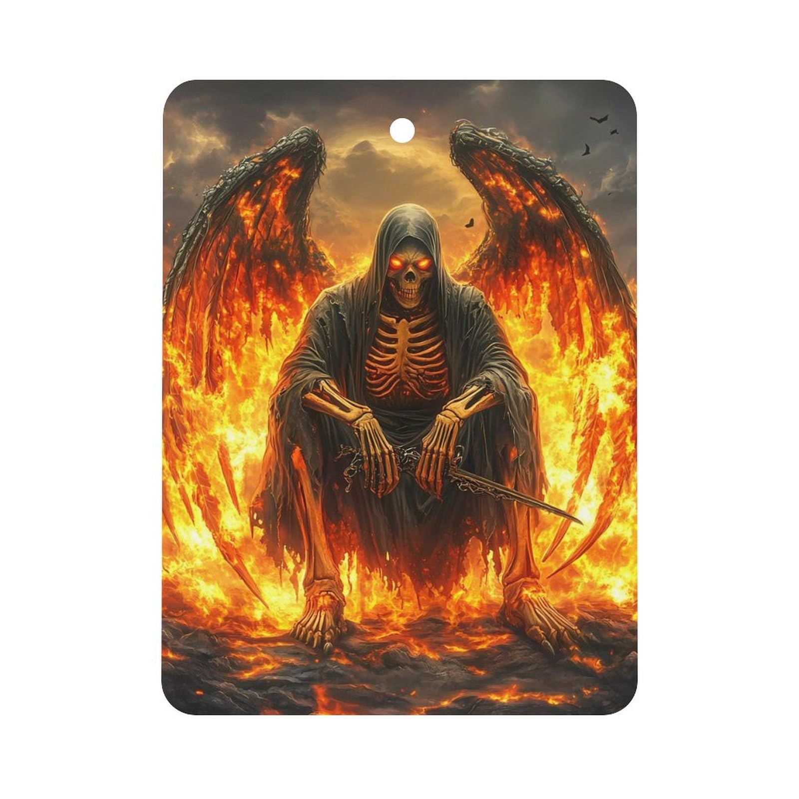 Flaming Death Car Air Freshener Hanging Aromatherapy Tablets for Car Accessories Square