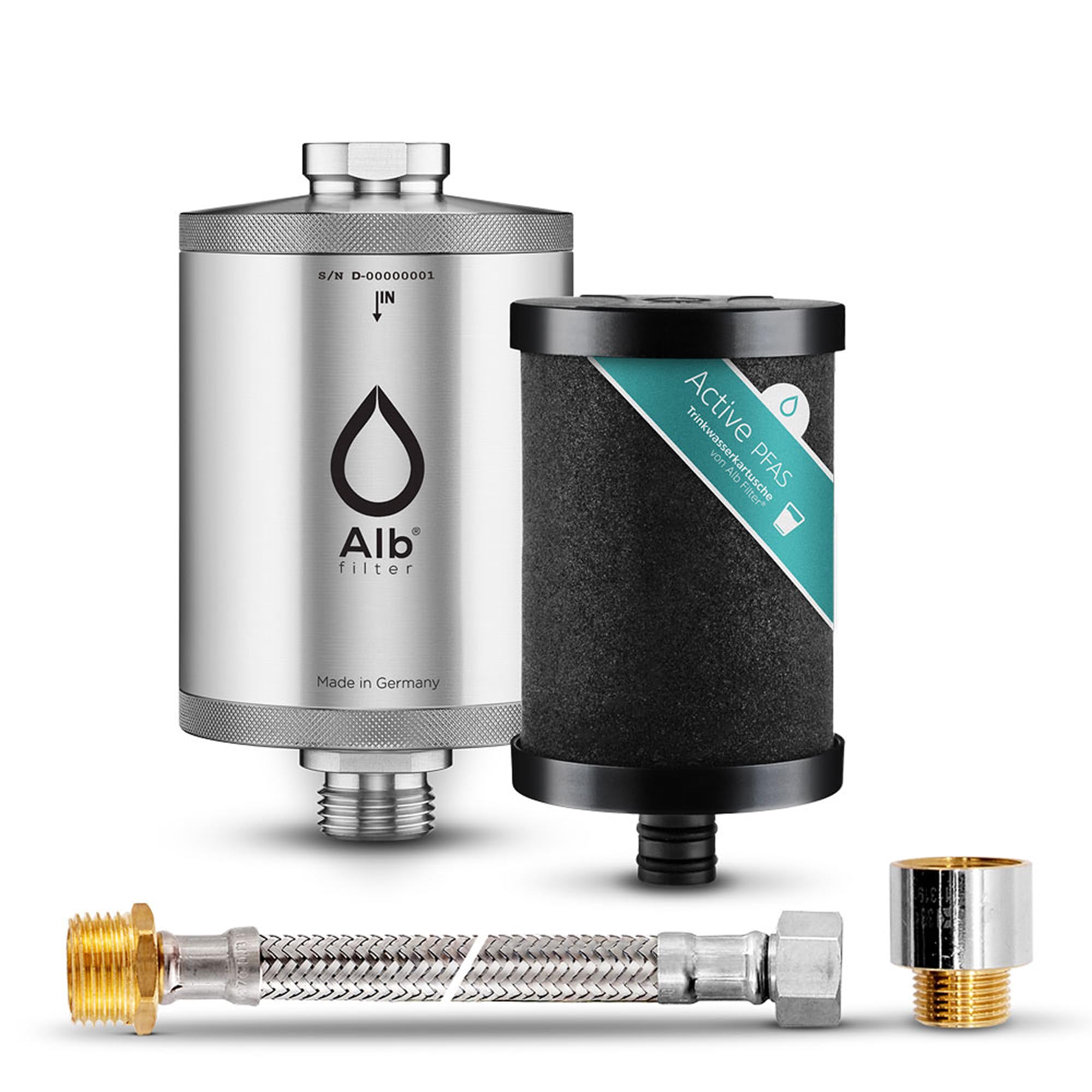 Alb Filter UNTERTISCH ACTIVE PFAS Wasserfilter Küche | PFAS- & Schadstoffreduktion, Schutz vor 80+ Stoffen, Untertischfilter Küche, Anschluss-Set Standard, Made in Germany