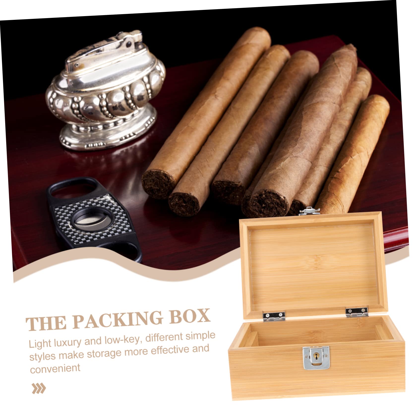 Didiseaon Humidor da Viaggio Professionale Porta Sigari in Legno Naturale 17,9 X 8,3 X 12,7 Cm Custodia Riutilizzabile Resistente All’usura per Conservazione Sigari e Gioielli Portatile per Esterni