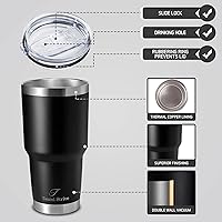 Vista 5 de Vaso de acero inoxidable de 30 onzas – Vaso de acero inoxidable de 30 onzas con popote y tapa – Vaso de café aislado de doble pared – Taza de café