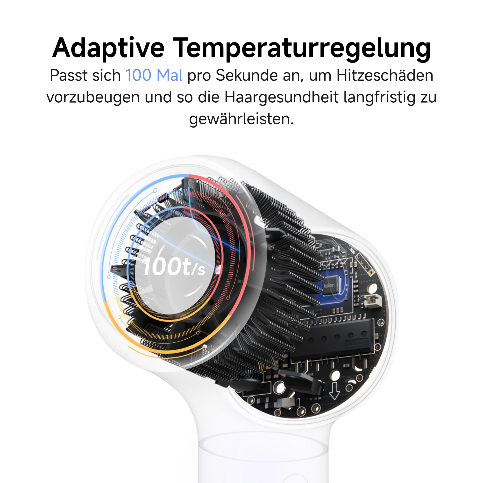 Laifen Neo Haartrockner, 22 m/s Hochgeschwindigkeits-Föhn mit 110.000 U/min Motor, 390 g Leichtgewicht, 59 dB Leise, 200 Millionen Negative Ionen, inkl. Diffusor & Glättungsdüse (Shadow-Schwarz)