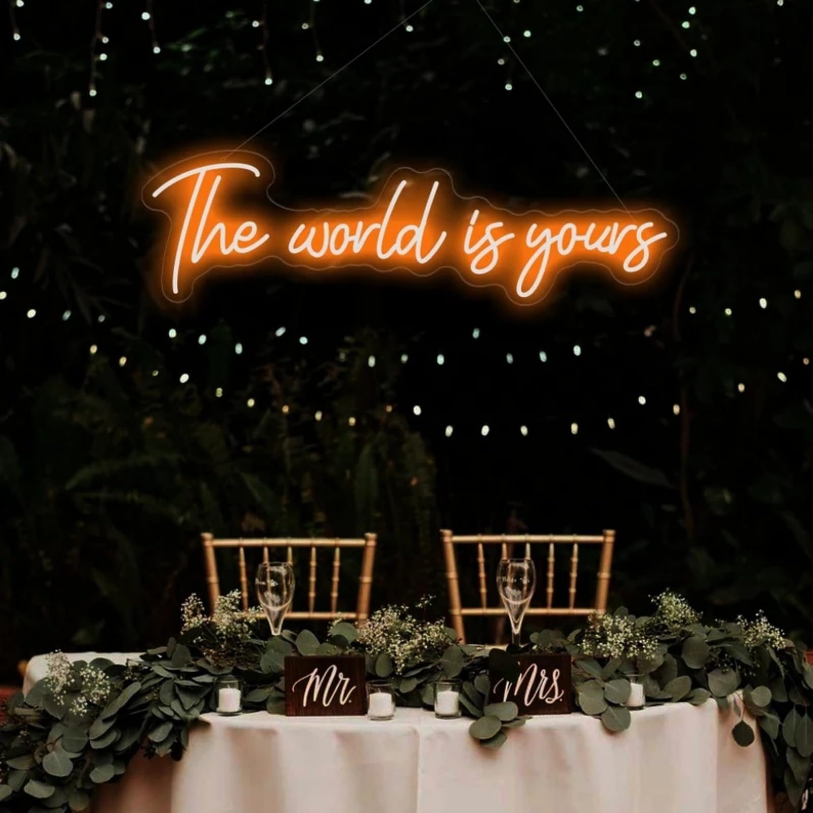 The World is Yours Neon Sign for Wall Decor, LED Light Signs for Bedroom Game Room Man Cave Home Bar Bistro Club Cafe Wedding Graduation Party Birthday Gift