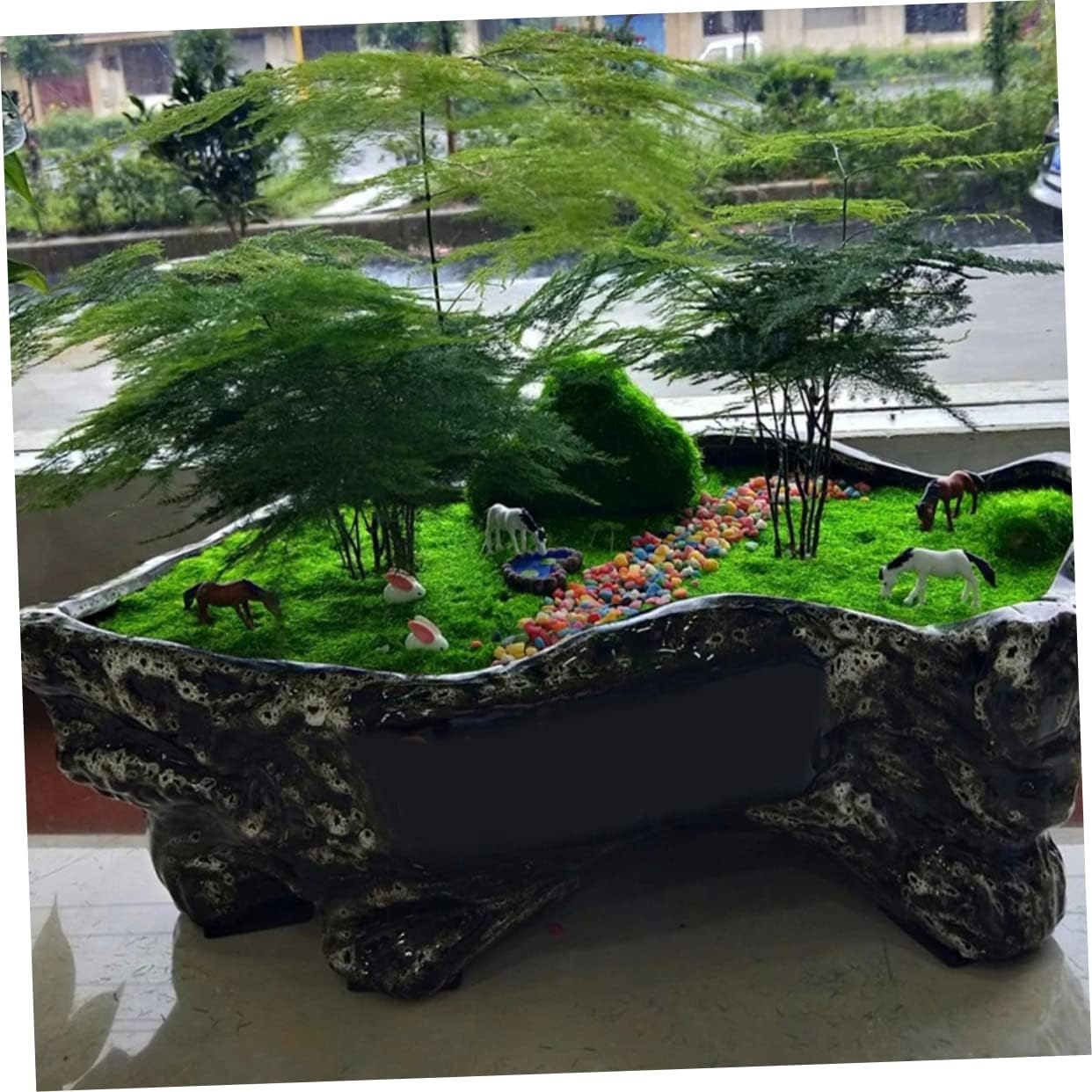 Cabilock 3pcs DIY Artificial Powder for Landscape Decor of Lawn Simulation Moss Realistic Faux Moss for Plants