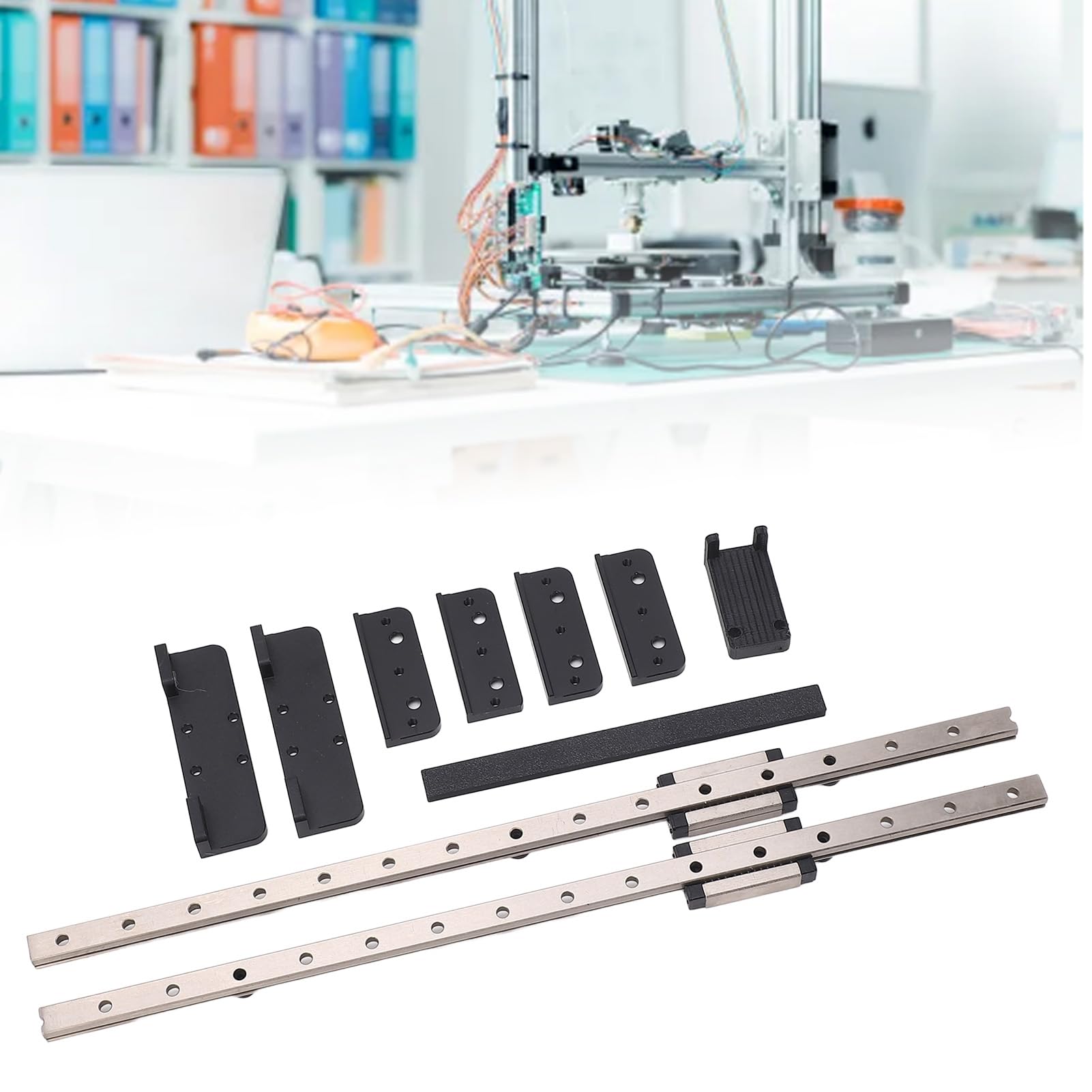 Guide de Rail Linéaire D'axe Y, 2 Rails de Guidage Linéaire pour Imprimante 3D avec 6 Blocs de Chariot, Rails Coulissants à Mouvement Linéaire pour Neptune 3 Pro 4 pour Ender 3 Pro