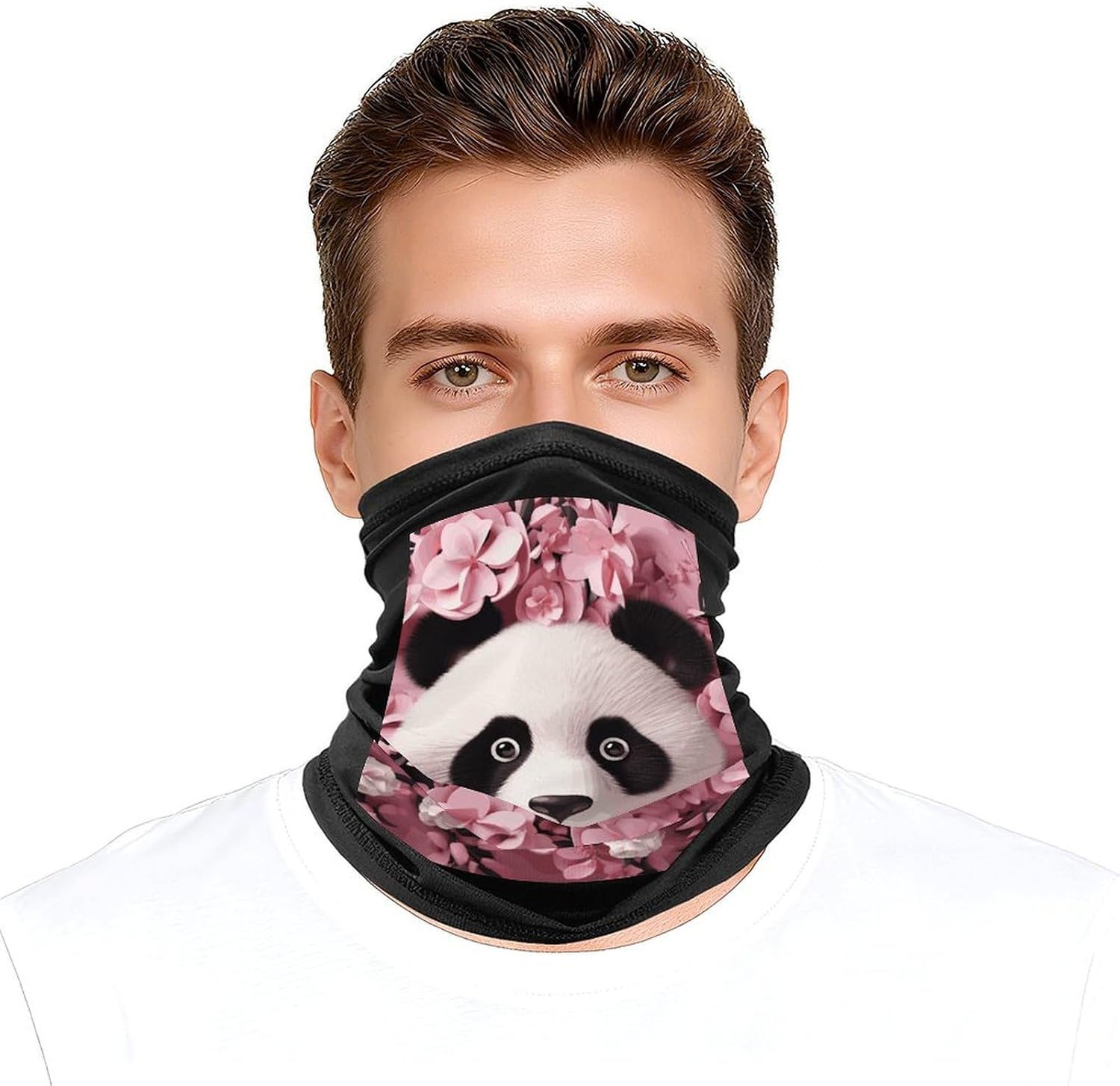 Panda Neck Gaiter Face Mask UV Protection for Men Women, Breathable Quick Dry Face Cover Bandana Outdoor Sports Balaclava Wind-Proof for Hiking Skiing Motorcycle Cycling