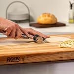 John Boos R-Board Series Rectangular Wooden Maple Cutting Board 20”x15” – 1.5” Thick, 12-lb Reversible Butcher Block with Edge-Grain & Finger Grips – Made in the USA