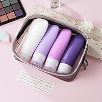 Vista 7 de INSFIT Botellas de viaje portátiles, recipientes a prueba de fugas aprobados por la TSA para artículos de tocador, accesorios recargables sin BPA