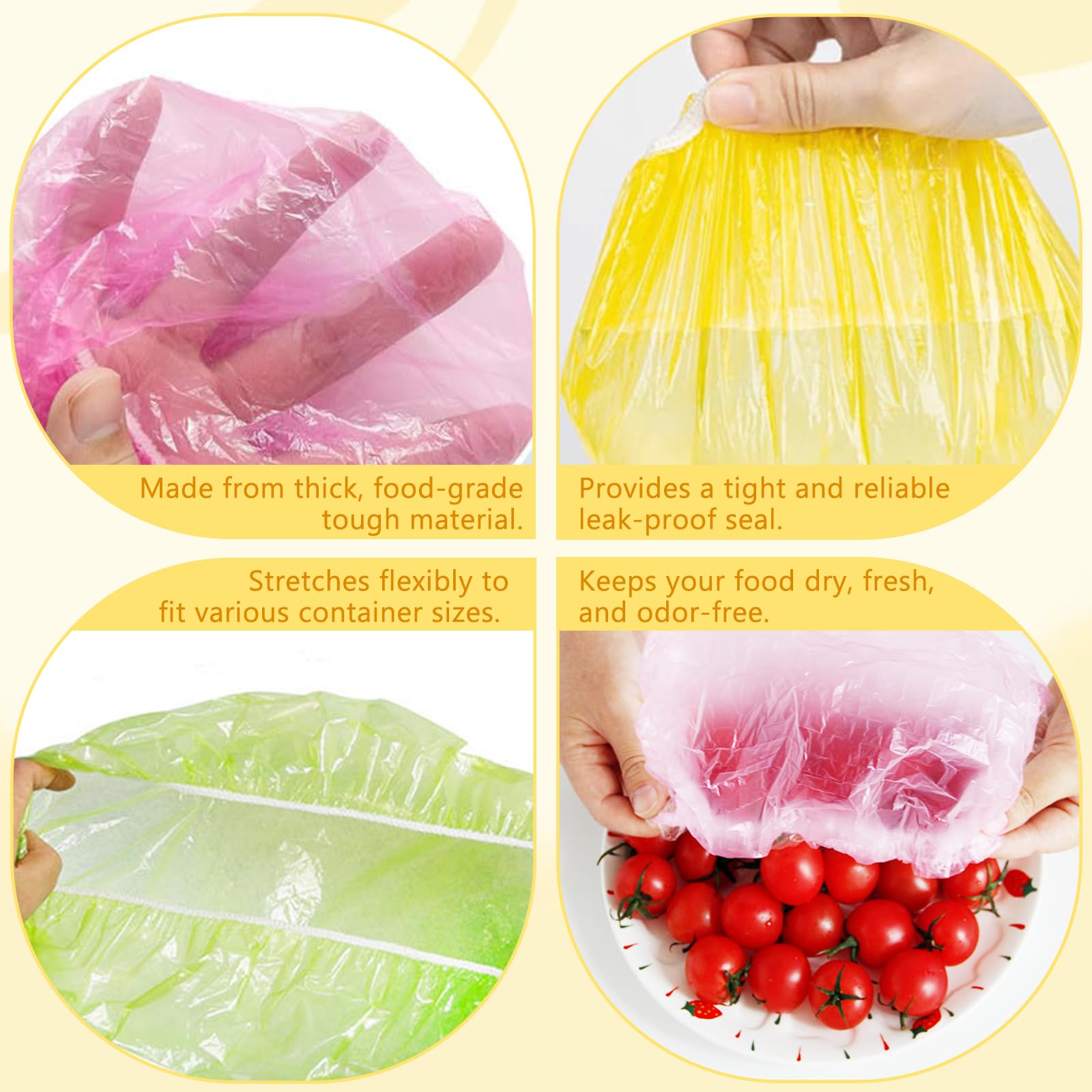 90 Pezzi Coprivivande Plastica Riutilizzabile Coperchi in Plastica Morbida Ciotole Cuffie per Alimenti Cucina Copri Alimenti con Elastico Cuffie Copri Vivande per Conservare Fresca la Frutta