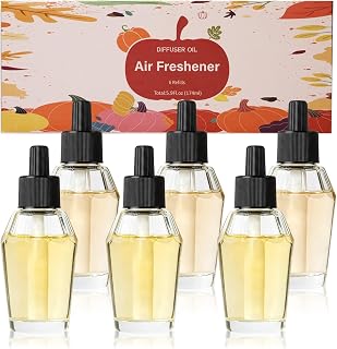 Plug In Air Freshener Refills, Pumpkin Fall Fragrance Oil Refills | Compatible with Bath & Body Works Wallflowers Plug Cinnamon Pumpkin, Pumpkin Pie & Pumpkin Latte Scents for Home Office