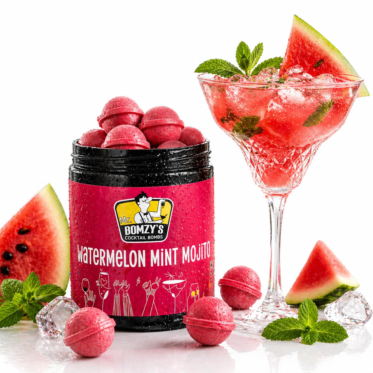 Watermelon Mint Mojito - Instant Mocktail & Cocktail Mixer Bombs (Pack of 20)-image-29
