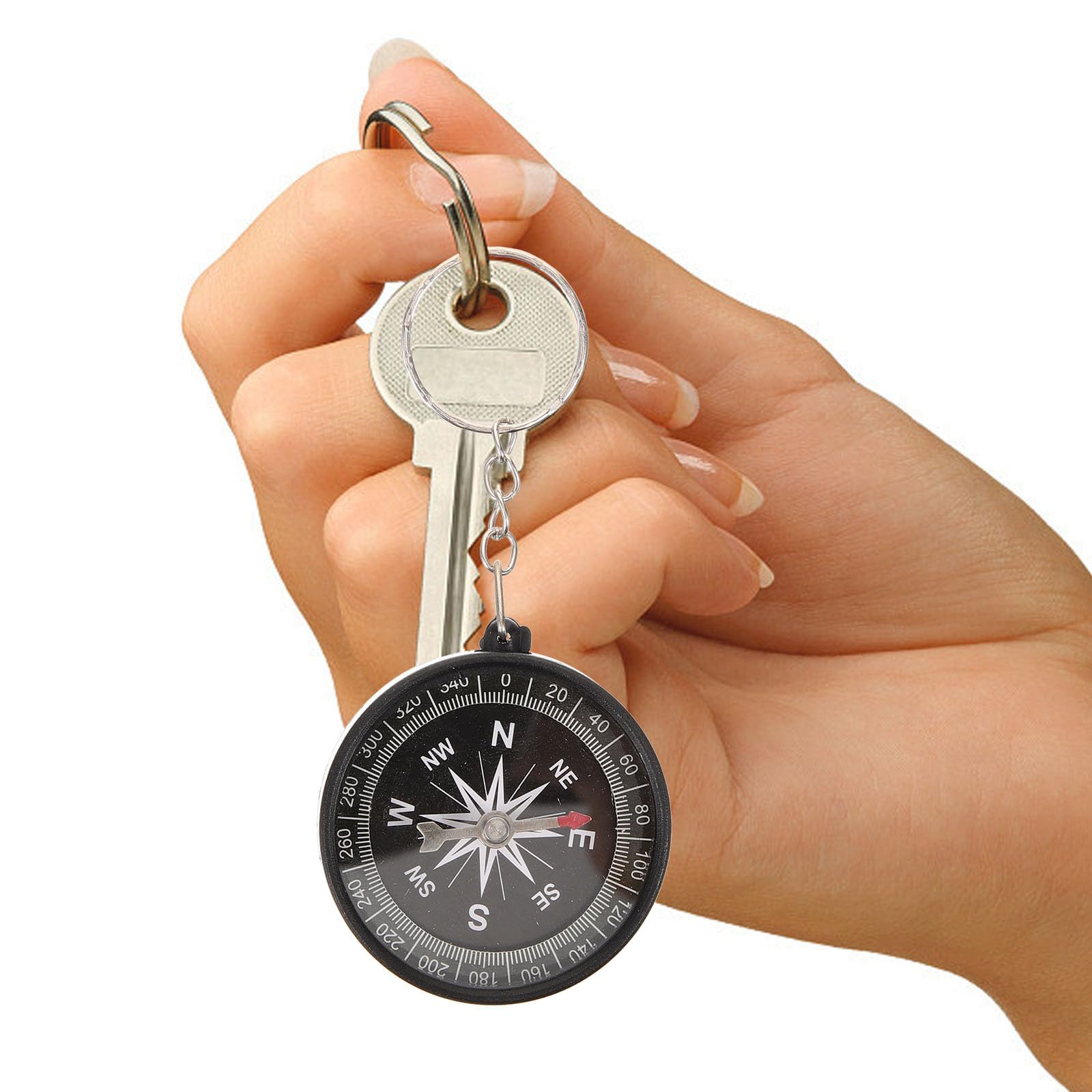 Bussola Bambini In Alluminio 44mm - Con Anello Per Ciondolo O Portachiavi (Confezione 5 Pezzi) - Foto 8