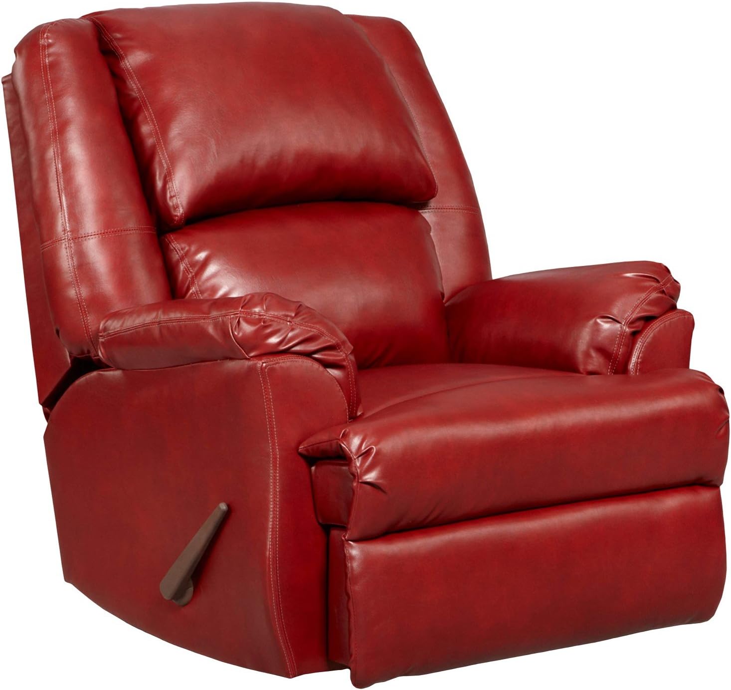 BBD Sensations Red Brick Leather Rocker Recliner Home