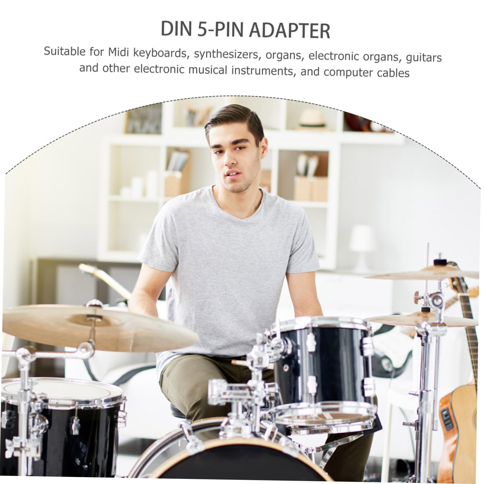 3 Pz Linea audio -due Cavo adattatore din 5 pin sdoppiatore midi a 5 pin sdoppiatore per microfono prolunga elettrica adattatore din a 5 poli midi pvc Black