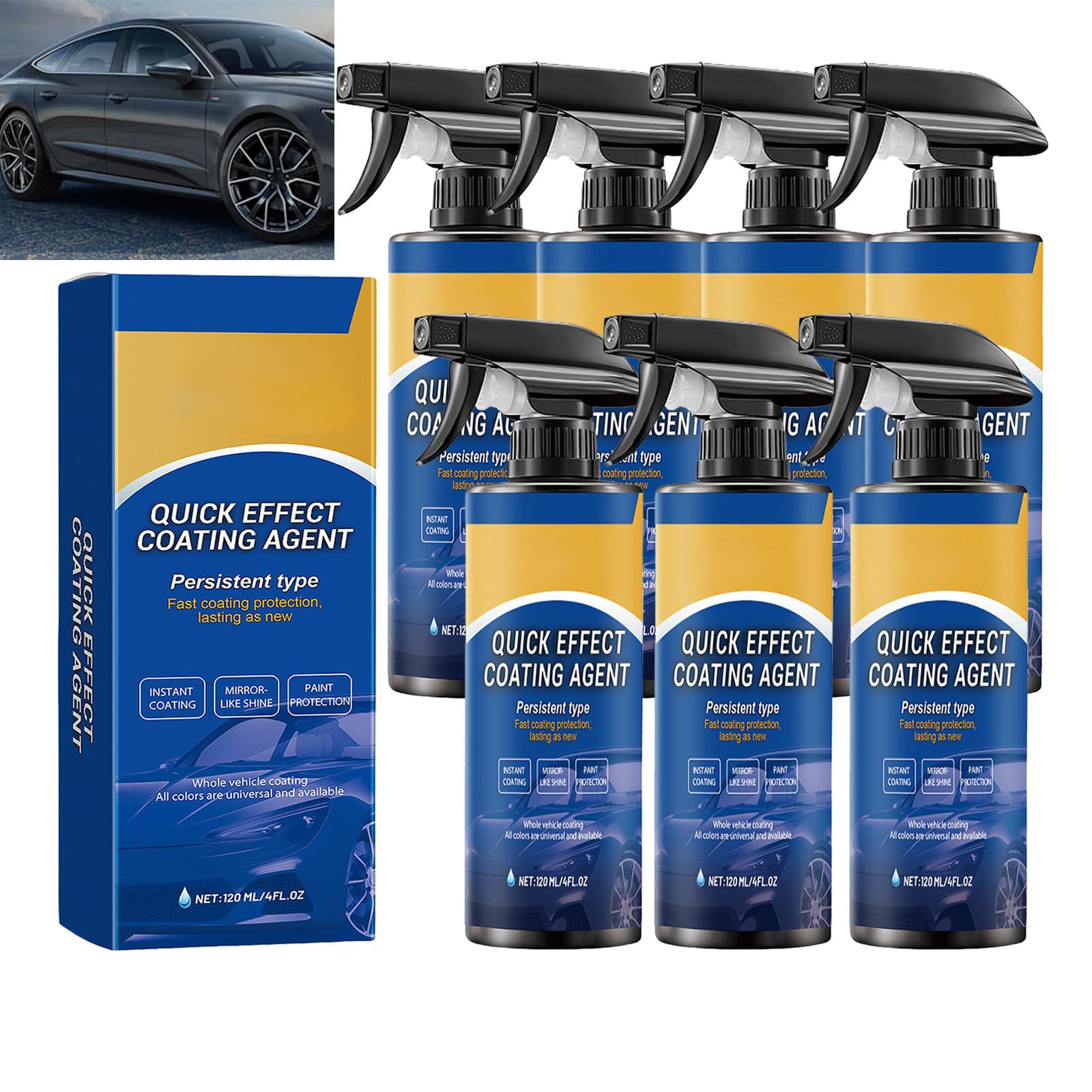 Schnellwirkendes Auto-Politurspray – Für Mehr Glanz Und Schutz, Wasserabweisender Schutz & Kratzerreparatur, Lackpflege Für Alle Fahrzeuge (7pcs)