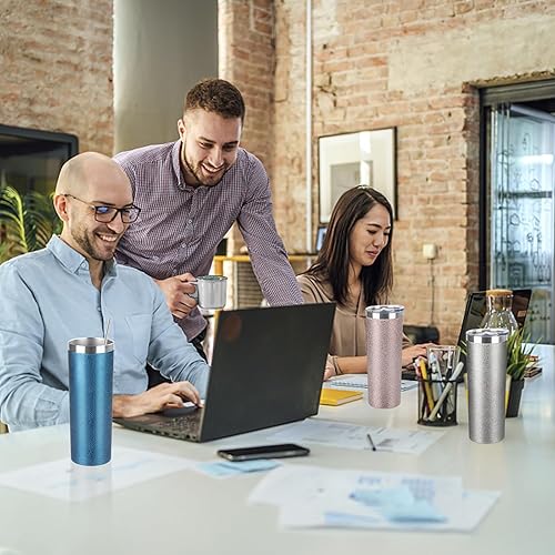 Miniatura 7 de Vaso delgado de 20 onzas con tapa y pajita, vaso de acero inoxidable aislado al vacío de doble pared, taza de café de viaje, taza aislada para café,