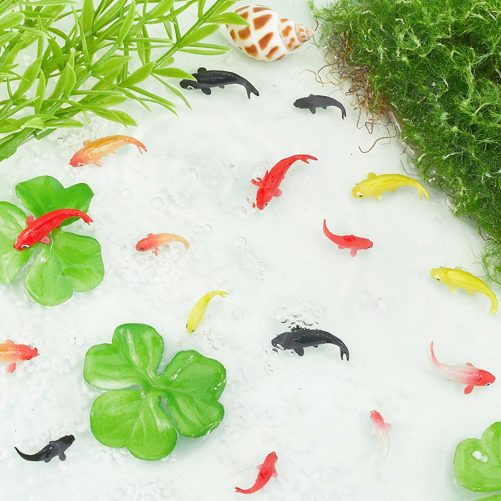 CREATCABIN Figurine Poisson Koi Miniature Plastique Ornements Décoration Réservoir Jardin