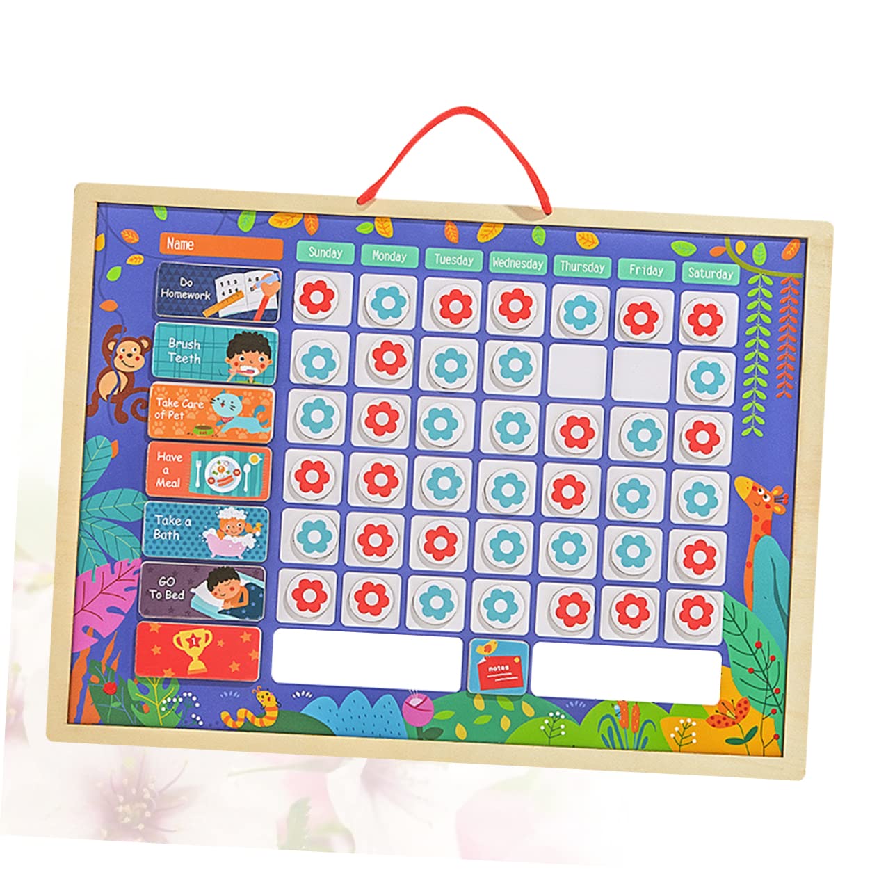 Tabla de Recompensas Estándar Hábitos y Conducta de Madera para Niños