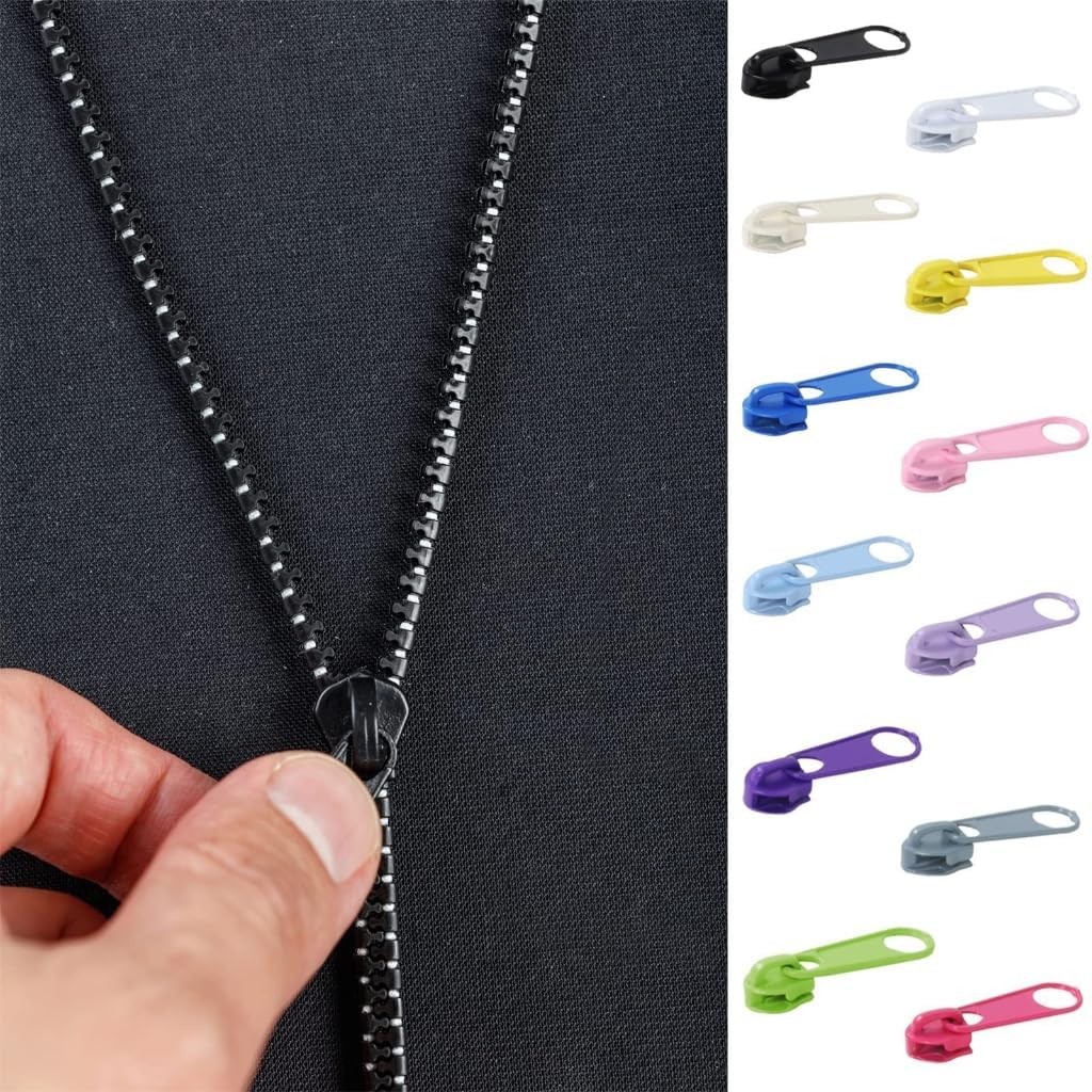 Nylon Coil Zippers #3#5 Zippers Repair Kits Zips Pulls Sliders Easy to Use Crafts Supplies for Sewing and Crafting