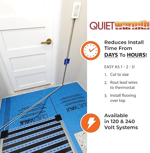 Miniatura 8 de QuietWarmth Float QWARM1.5X5F120 Alfombrilla de Calefacción Radiante para Suelo para Debajo de Laminado, Madera, Suelos Flotantes de Vinilo de Lujo