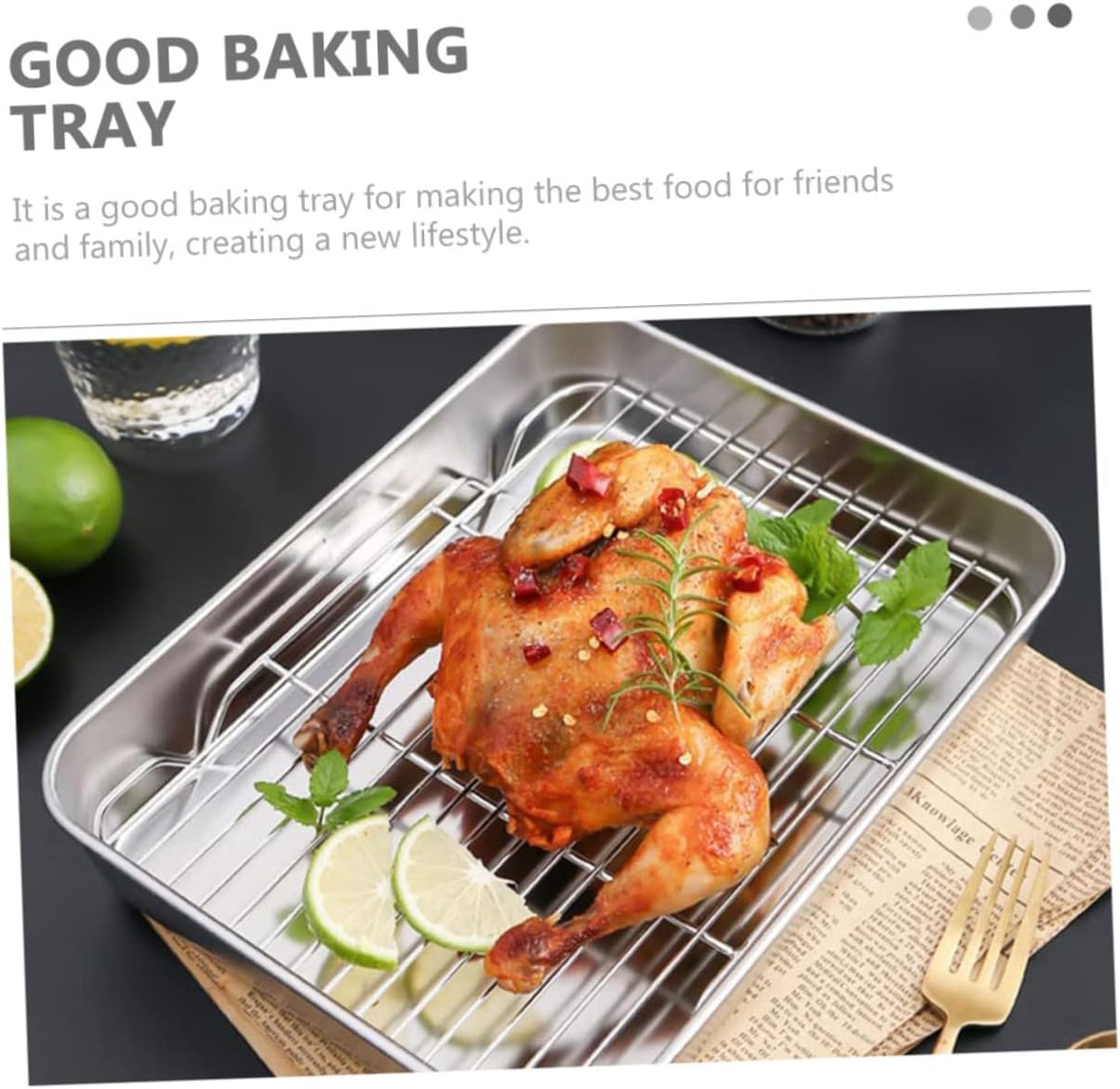 1set Multi-function Baking Rack Non-stick Camping Baking Pan Wire Rack for Oven Cooking for Cookies Cakes and Desserts