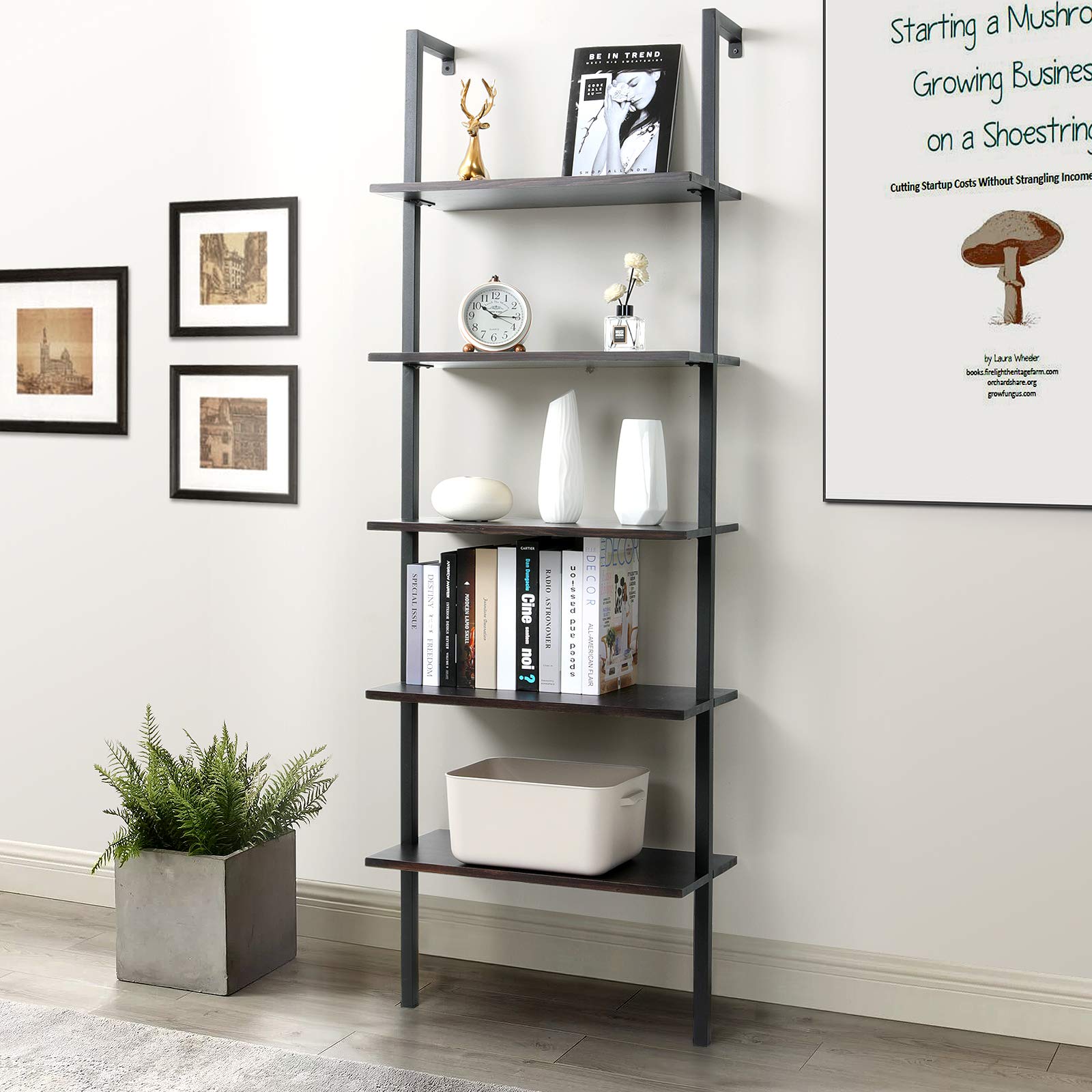 Black Ladder Shelves Decor For You