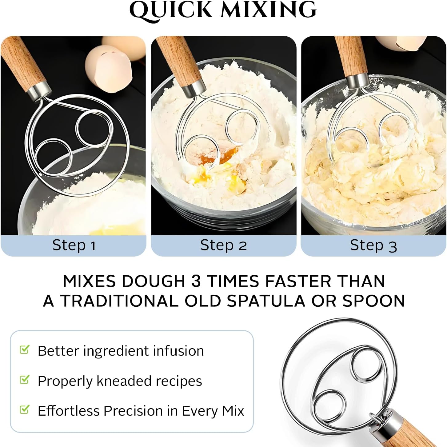 Spartali & Company Versatile 13-Inch Danish Dough Whisk for Sourdough: Essential Sourdough Bread Baking Supplies, Bread Making Tools, and Baking Tools - Whisks for Cooking & Mixing Dough Effortlessly - Image 8