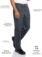Vista 2 de Landau Unisex-Adult Landau Essentials Unisex Relaxed Fit 1-Pocket Drawstring Scrub Pants 7602
