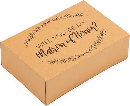 Pop Fizz Designs Matron of Honor Proposal Box | 1 pack | Matron of Honor Box | Matron of Honor Proposal Gift | Rustic Kraft Design