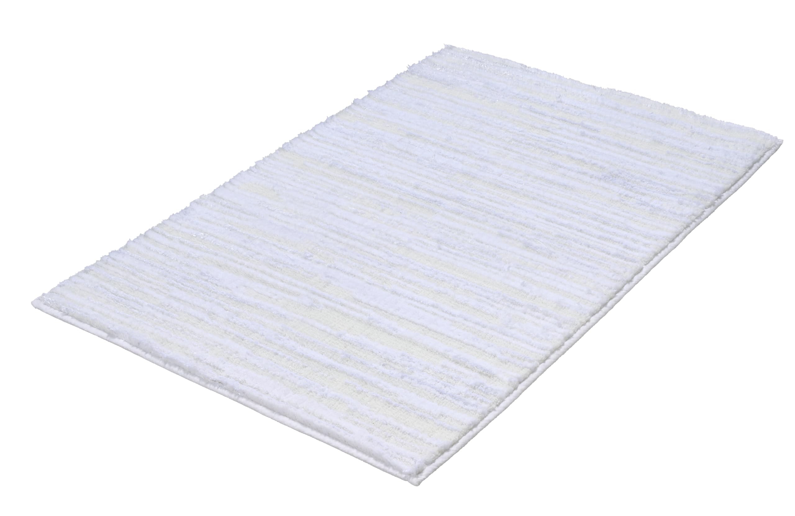 Kleine Wolke Badteppich Glow Weiß 60 x100 cm | OEKO-TEX zertifiziert, rutschhemmende Unterseite, für Fußbodenheizung, maschinenwaschbar, 100% Polyester