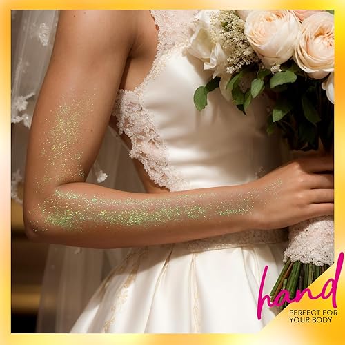 Vista 12 de Teenitor Purpurina corporal, purpurina facial, purpurina blanca, 2.82 oz/2.8 onzas, gel de purpurina para el cabello, purpurina para rave, purpurina