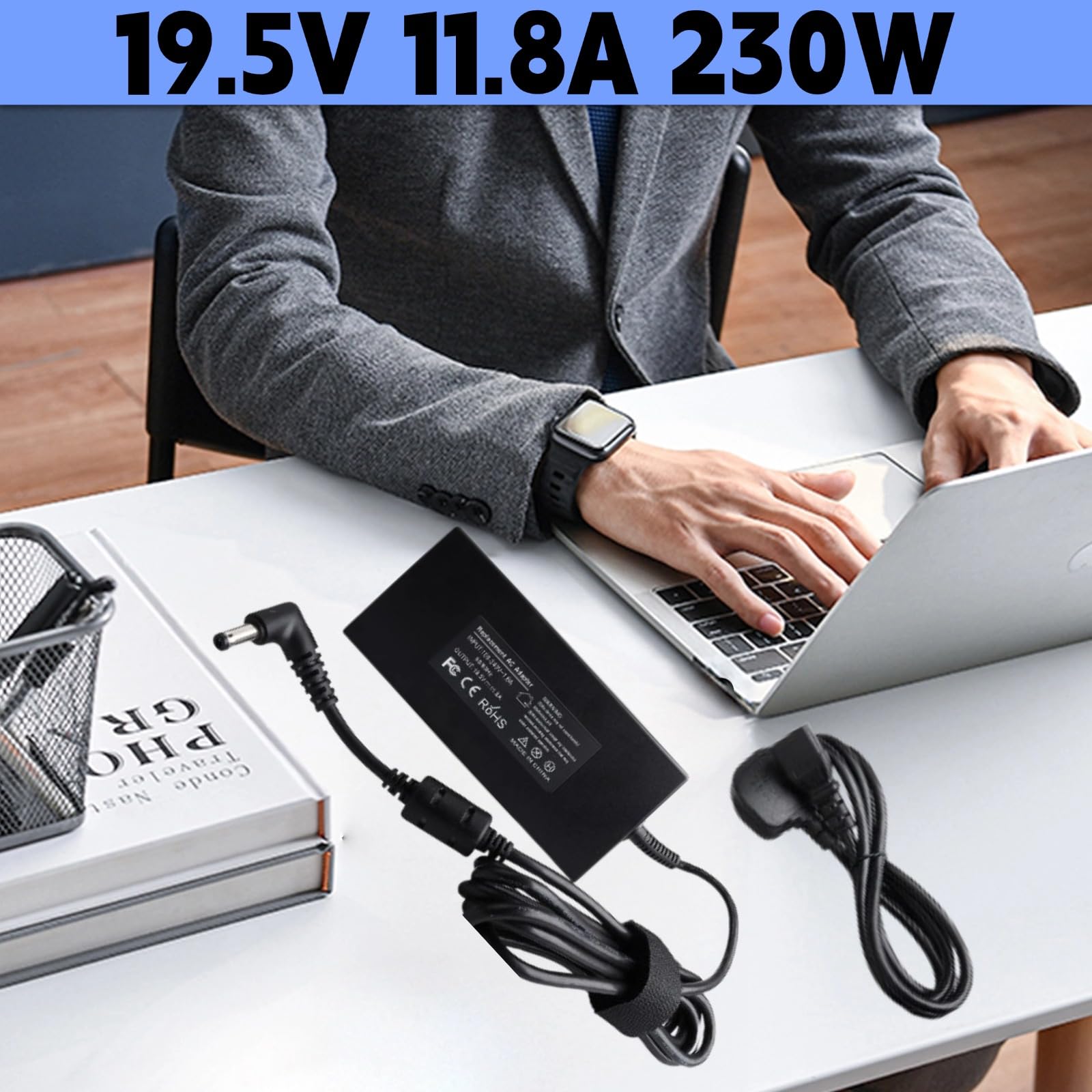 230W Netzteil Laptop Ladegerät Compatible Con MSI GS65 GS66 GS75 GS76 Stealth, WS65 WS66 WS75 WS76, P65 P75 Creator, A12-230P1A A17-230P1A Chicony Ladekabel MSI Laptop Gaming Netzteil