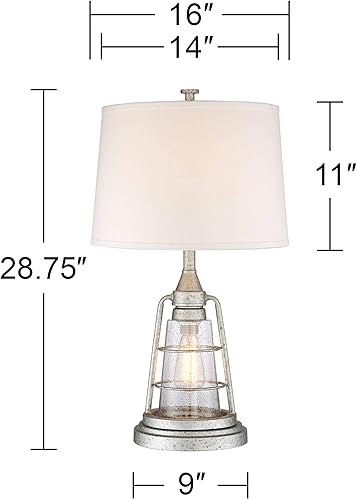 Miniatura 4 de Franklin Iron Works Fisher - Farol industrial de 28 3/4 pulgadas de alto, estilo rústico y costero, juego de 2 lámparas de mesa con acabado