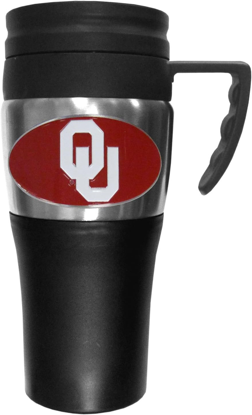 College NCAA Oklahoma Sooners Steel Travel Mug with Handle
