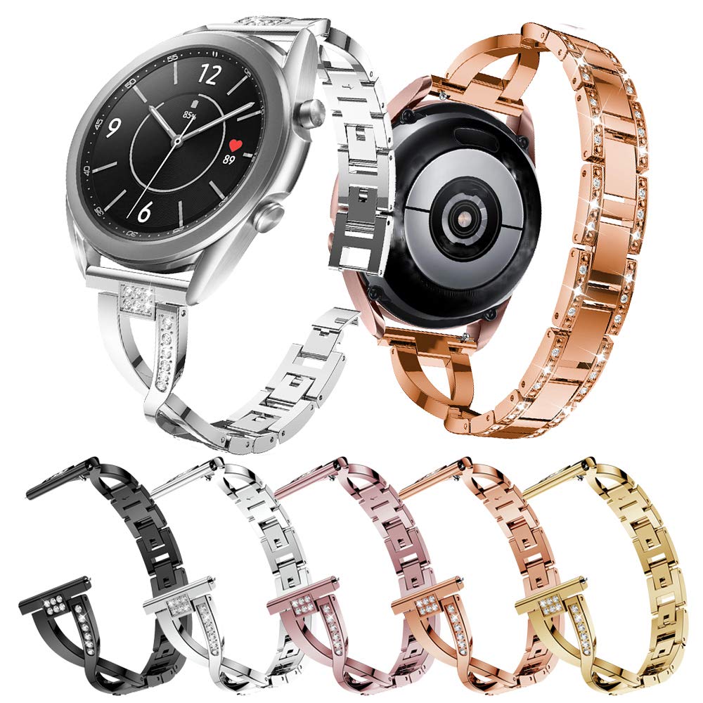 Bracelet Galaxy Watch3 41mm en acier inoxydable solide type X - 7