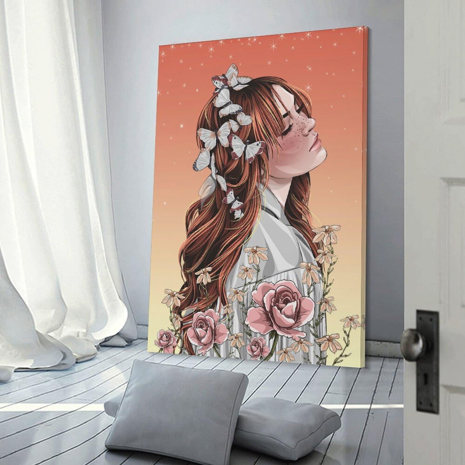 Junmoney Flowers Bloom Room Decor Wall Art, 20x30inch(50x75cm), for Front Hall, Corridor Or Welcome Spaces, A Neat Decor Update for Hallways