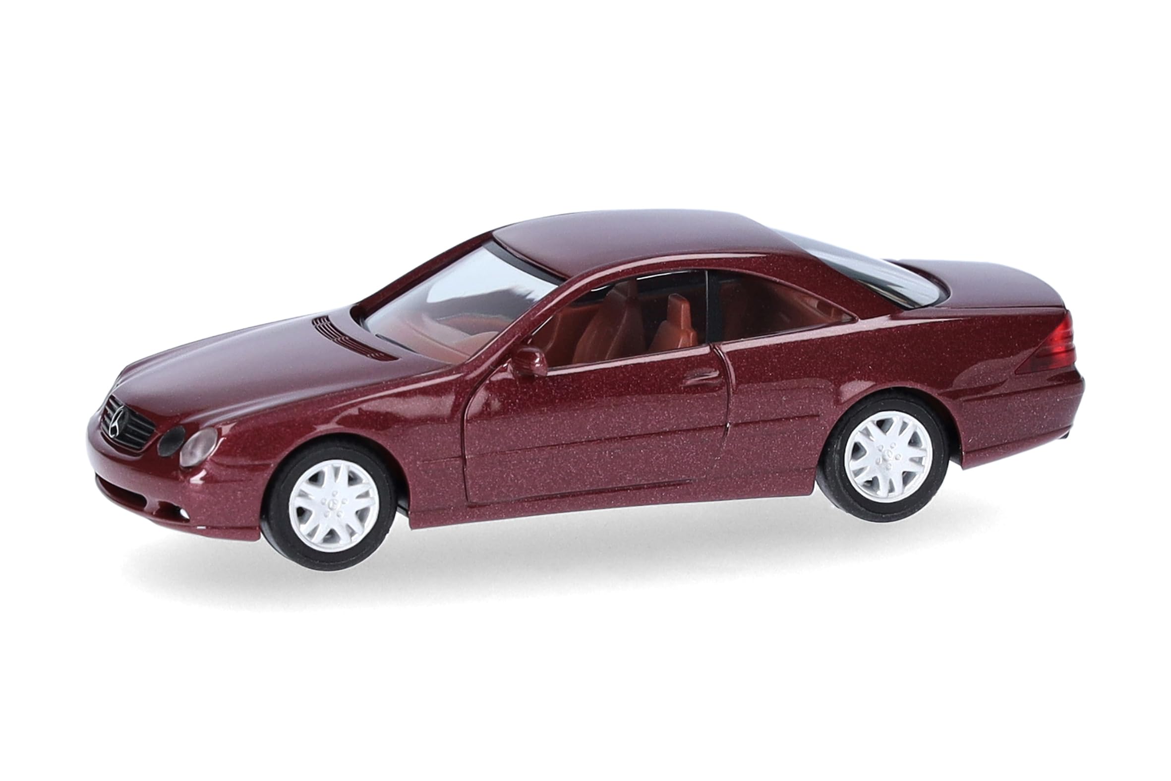 Herpa car model Mercedes-Benz CL Coupé, on a scale of 1:87, plastic miniature, made in Germany, model building, collectors edition, titanit red metallic
