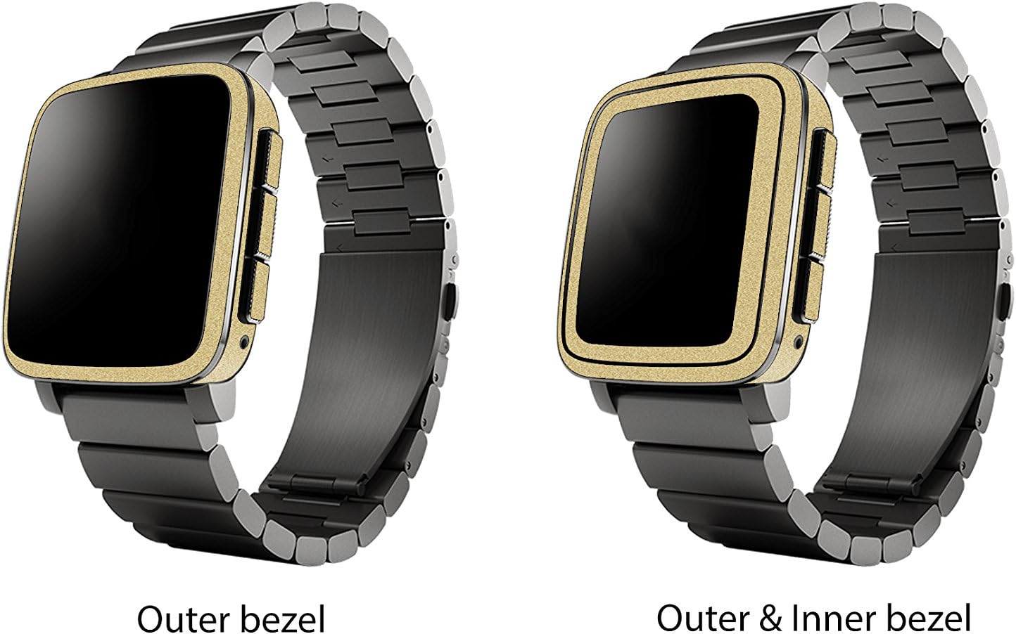 Pebble Time Steel Metal Series Skins - Junglewrap (Champagne Gold)