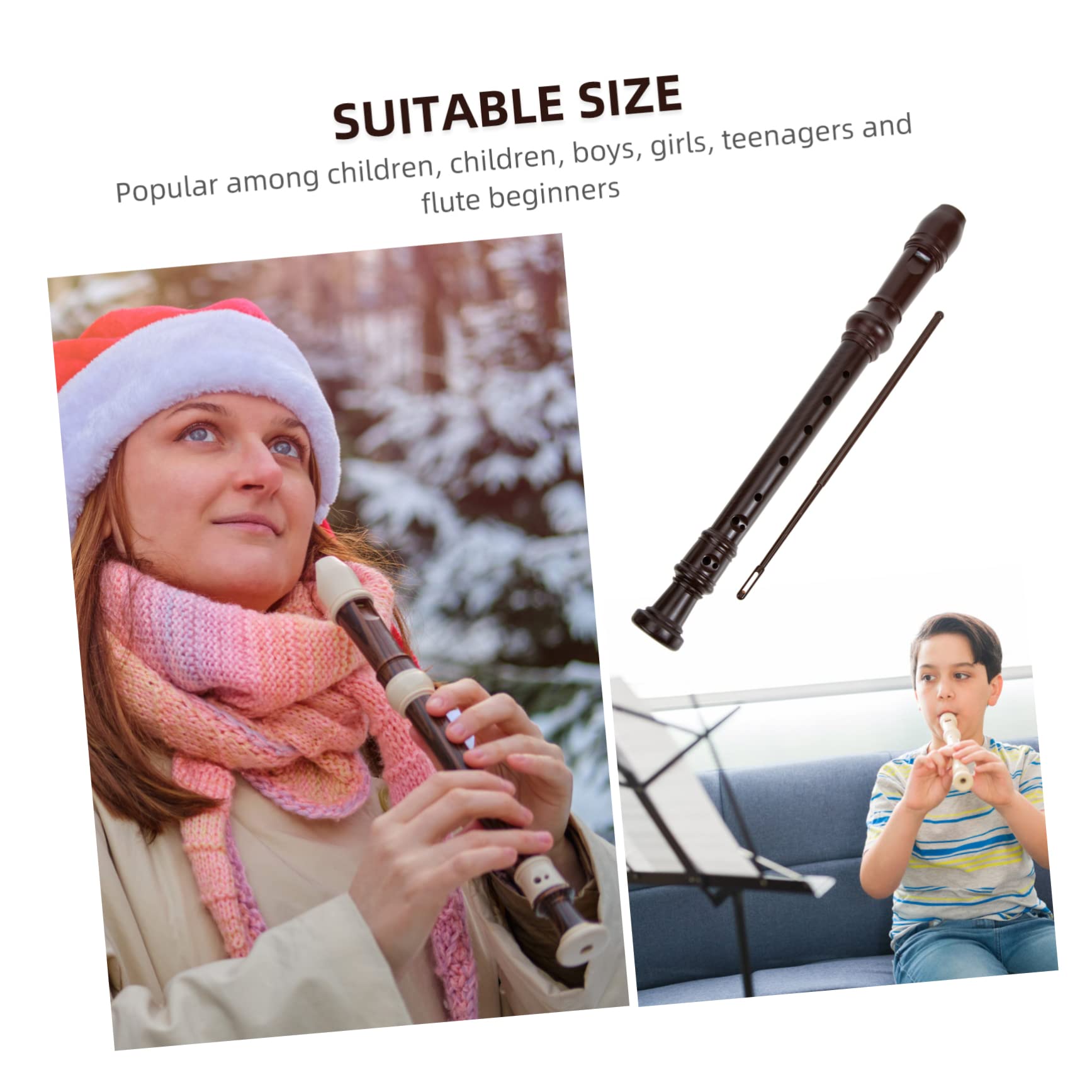 Vaguelly 1 Set German Style C Key Clarinet for Students Portable Early Educational Flute Lightweight Material Beginners Easy to Play and Carry