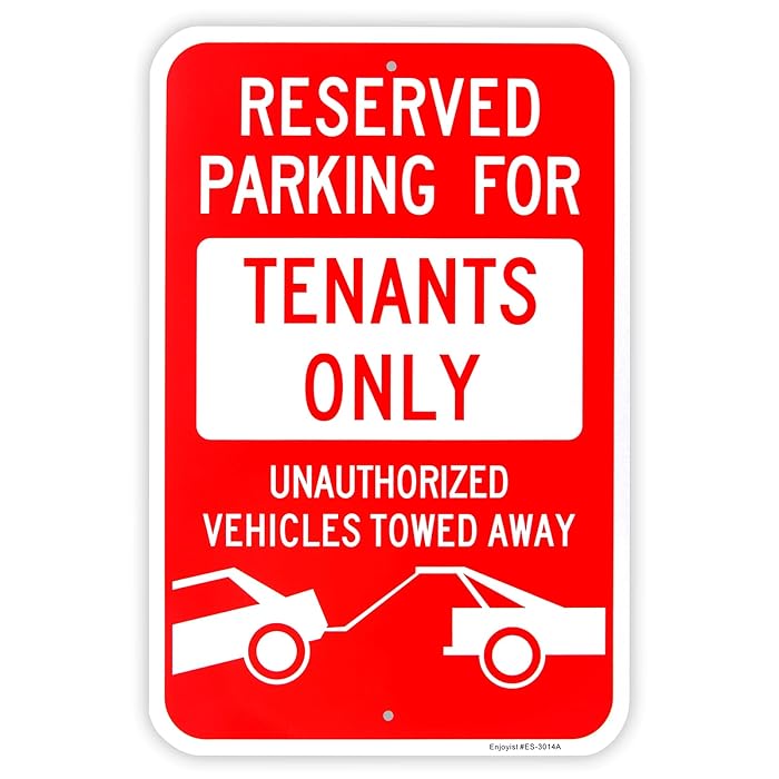 Buy Large Reserved Parking Sign, Tenants Parking Only Sign, 18"x 12