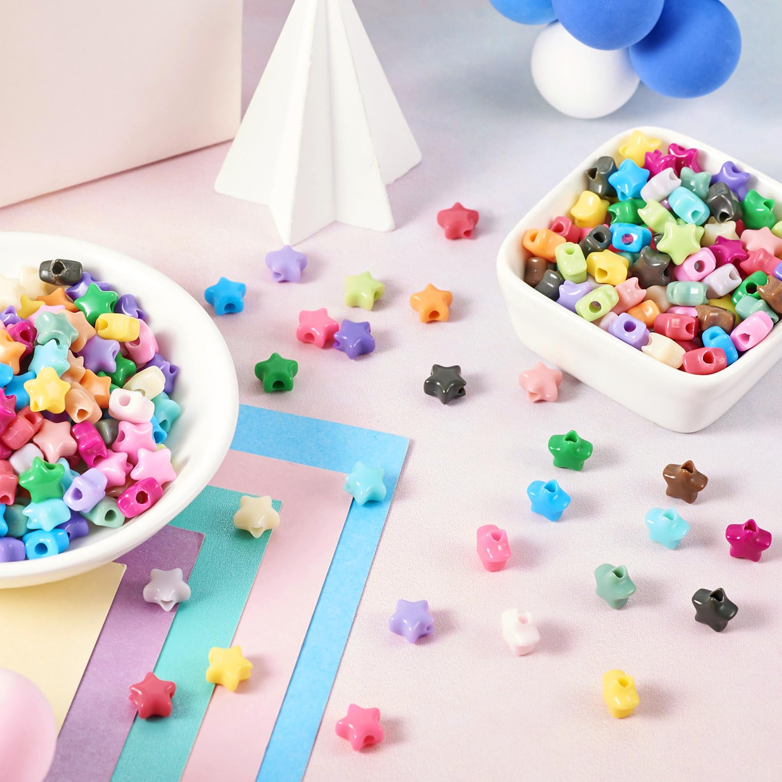 Amazon.co.jp: Cheriswelry 600個 アクリルスタービーズ 不透明星 