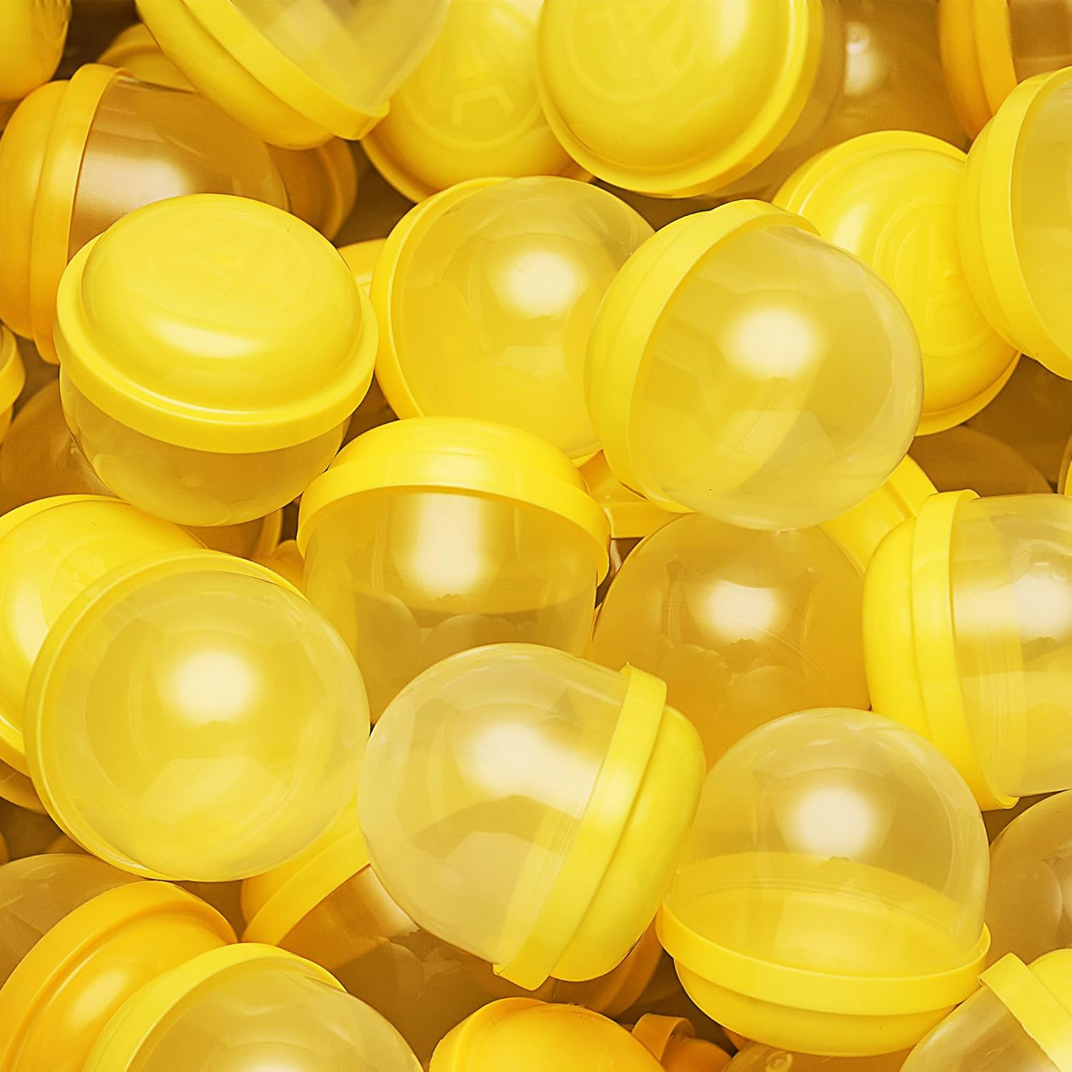 Capsule Vending Machine Translucent Yellow Acorn Capsules Empty 50 pcs 2 inch - Gumball Machine Capsules Bulk Party Favors DIY Containers - Easter Basket Stuffers Gifts Pinata Stuffers