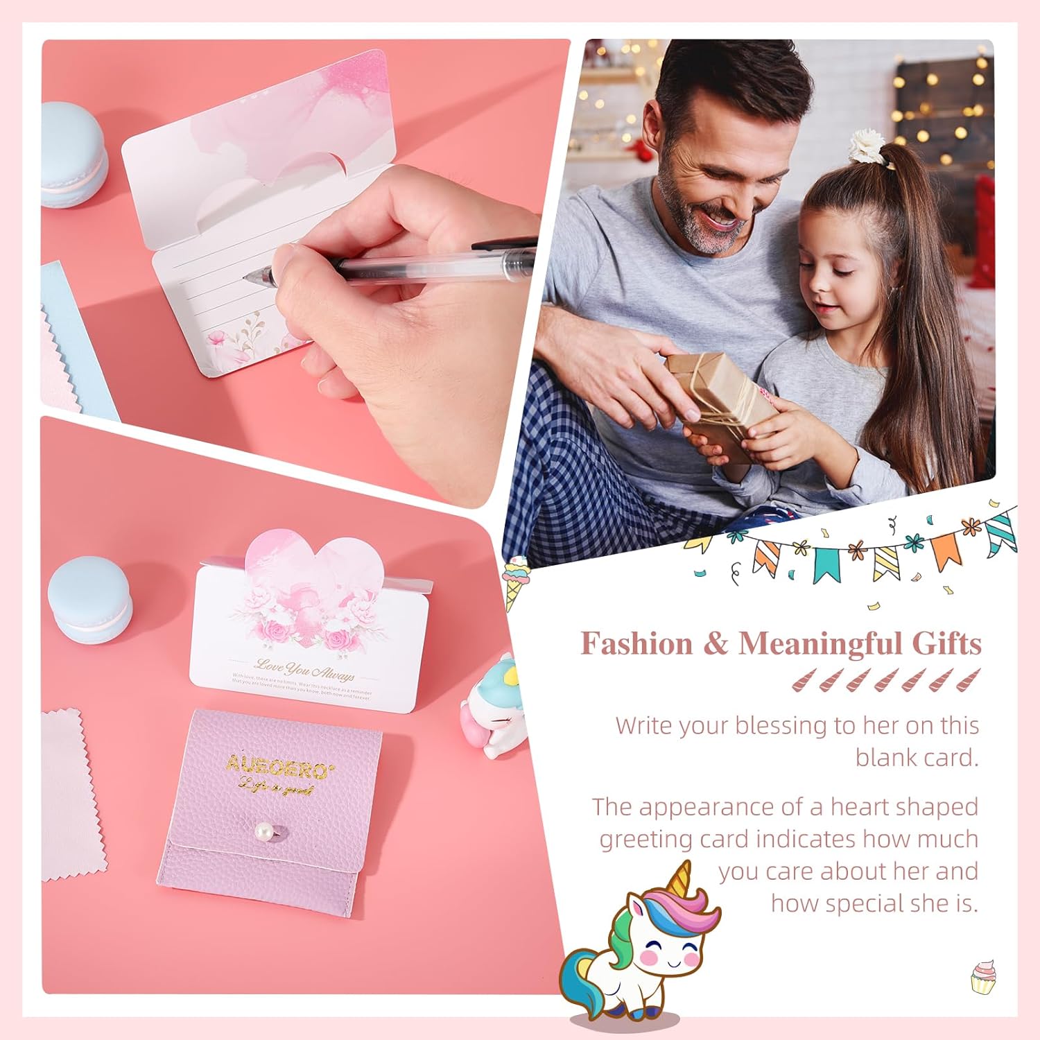 Women 3D Initial Unicorn Necklace, Heart Necklaces, Birthday Christmas Gift - Image 6